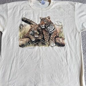 Vintage Leopard Graphic Tee,butter yellow cheetah graphic tshirt,vintage graphic